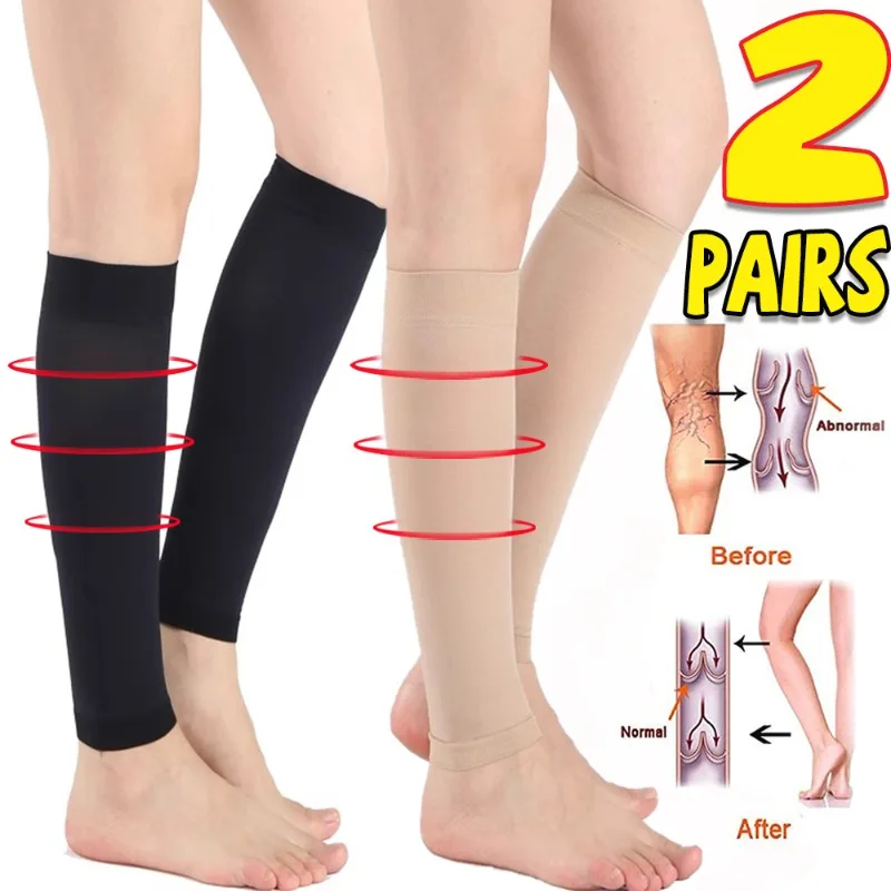 1/2Pairs Varicose Vein Medical Stocking Elastic Socks Support Leg Shin Socks Fatigue Relief Leg Warmer Compression Sleeve Sock