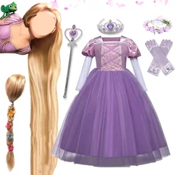 Rapunzel Dress for Girls Festival Carnival Apparel Movie Tangled Cosplay Princess Costume Children Birthday Party Outfit Frocks