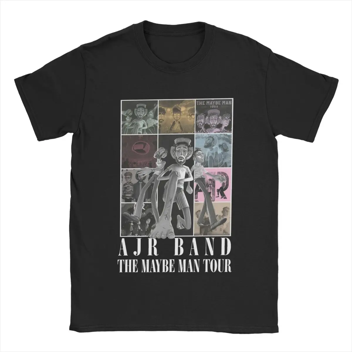 A.J.R Music Band Men T Shirt Fun Tee Shirt Short Sleeve Round Collar T-Shirt 100% Cotton Printed Clothes