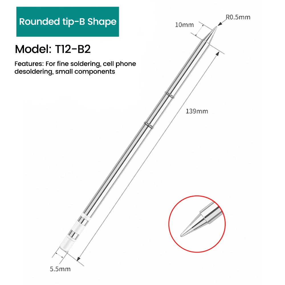 T12 Soldering Solder Iron Tips T12-B B2 B3 B4 BC1 BC2 BC3 BC4 DIY Soldering Station Replacement Electric Soldering Station Kits