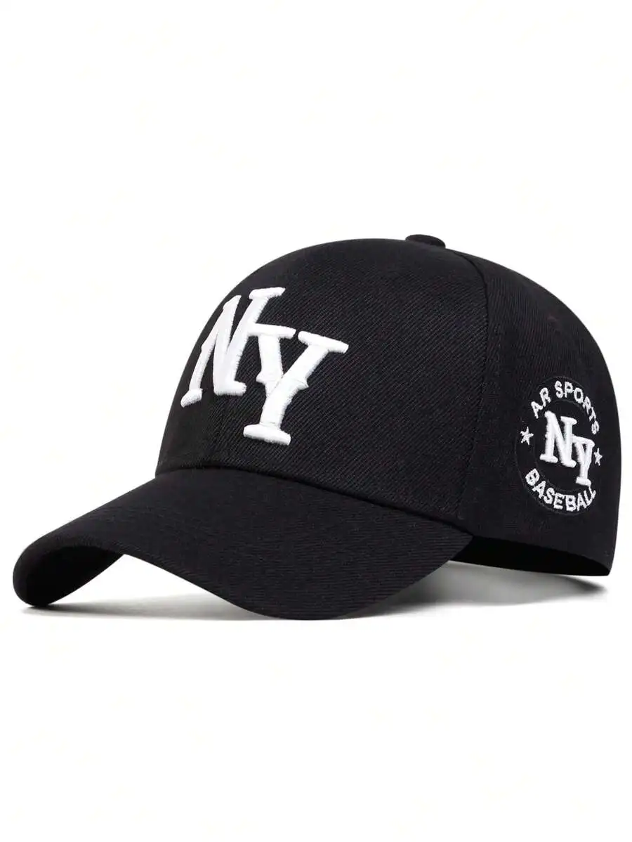 

1pc Men's New York Letter Embroidered Baseball Cap, Fashionable Sun Protection Casual Hat For Spring/Autumn Travel, Seaside Parties Street