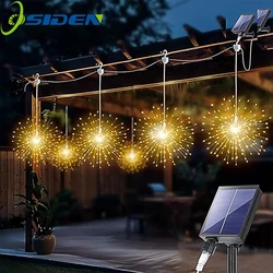 태양열 불꽃놀이 360/480 LED 조명, 일시 중단 스타 버스트 라이트, 야외 방수 이브 정원 트리, 크리스마스 장식 조명, 8 가지 모드