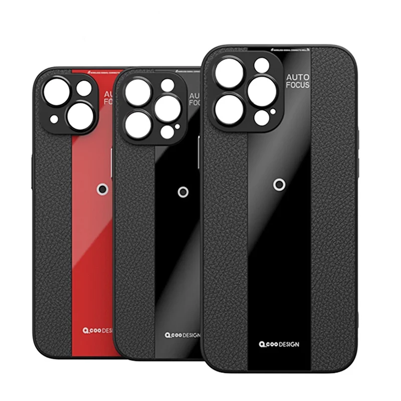 

For iPhone 15 Pro Max / 15 Pro / 15 Plus Case ELVEV Shockproof Quality Leather +Soft TPU Lens Protection Back Phone Cover
