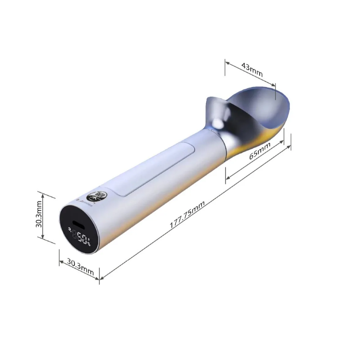 Rechargeable Heating Ice Cream Scoop with Stand, Constant Temperature Ice Cream Spoon