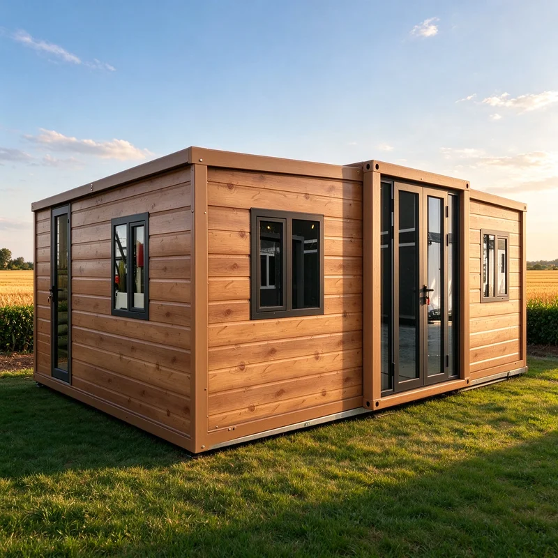 Living Modular House Insulated Sandwich Panel 20ft Detachable Assembly for Agricultural Field Staff Temporary Dwelling Cabin