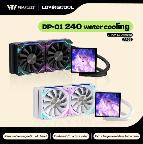 Imagen 2 del producto LOVINGCOOL DP serie 360/240 CPU enfriador de líquido 4,0 pulgadas súper grande sin marco magnético pantalla completa puede radiador enfriador de agua DIY