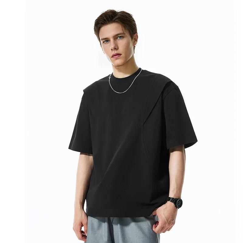 

Мужская одежда, модная брендовая футболка с короткими рукавами в стиле пэчворк, весна-лето 2021, новая крутая универсальная базовая рубашка OCV7