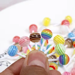 20pcs Simulation Lollipop Miniatur Decor Cake Drop DIY Phone Case Decor Acrylic Food Decor Candy Miniature Decoration