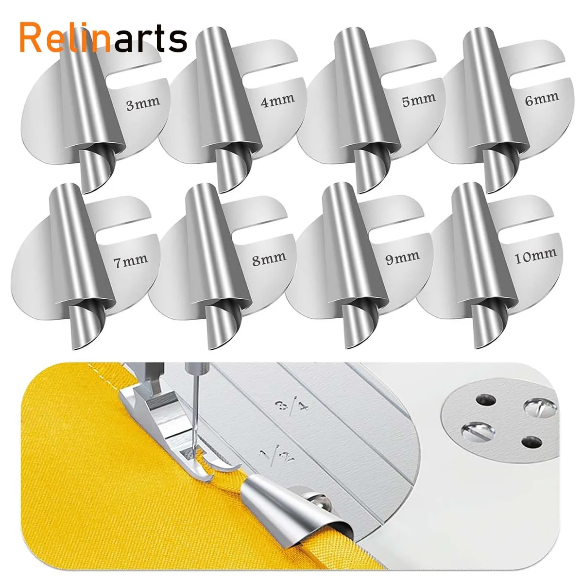 4/8Pcs Rolled Hemmer Presser Foot Wide Roll Hem Foot Household Sewing Machine Foot DIY Sewing Accessories