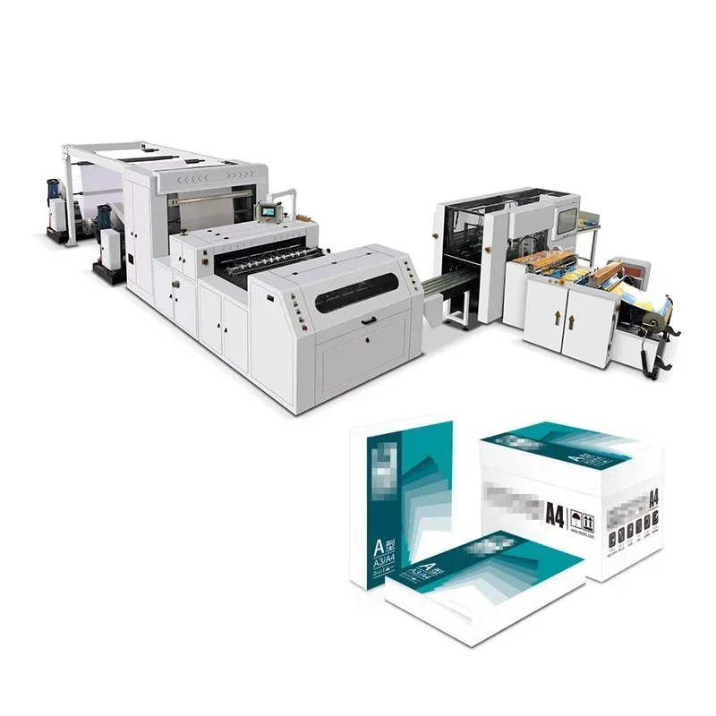 Fully Automatic A4 Copy Paper Production Line High Speed Roll A4 Paper Sheet Cutting Machine Paper Packing Wrapping Machine