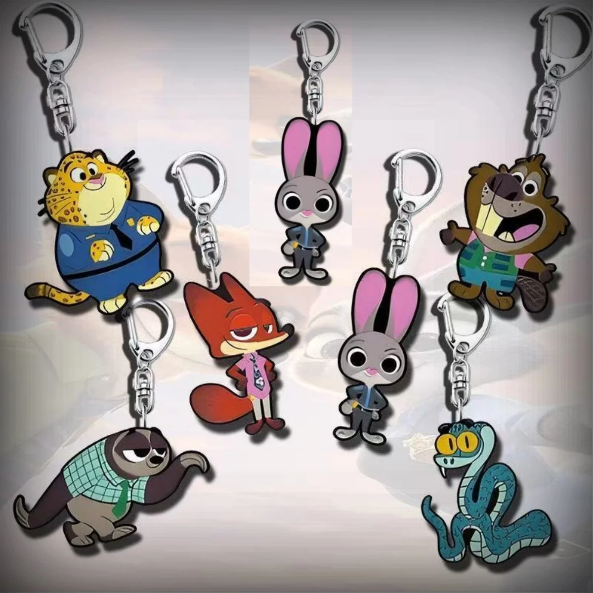 

Zootopia 2 Nick Judy Gary Animation Peripheral Cartoon Acrylic Keychain School Bag Keychain Peripheral Toys Wholesale