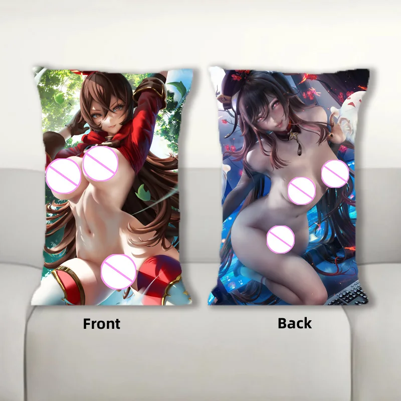 

Dakimakura Anime Amber And Hu Tao Sofa Cushion Body Pillow Cover Double Side Print Bedding Throw Pillow Case