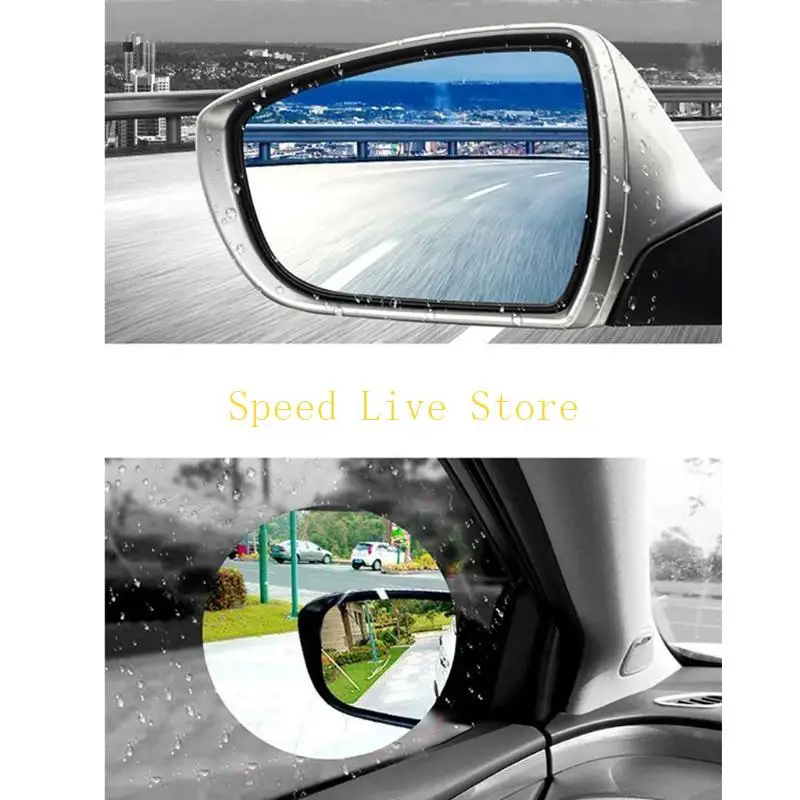 

547C 2Pcs Car Rainproof Clear Film Rearview Mirror Protective Anti Fog Clear Sticker
