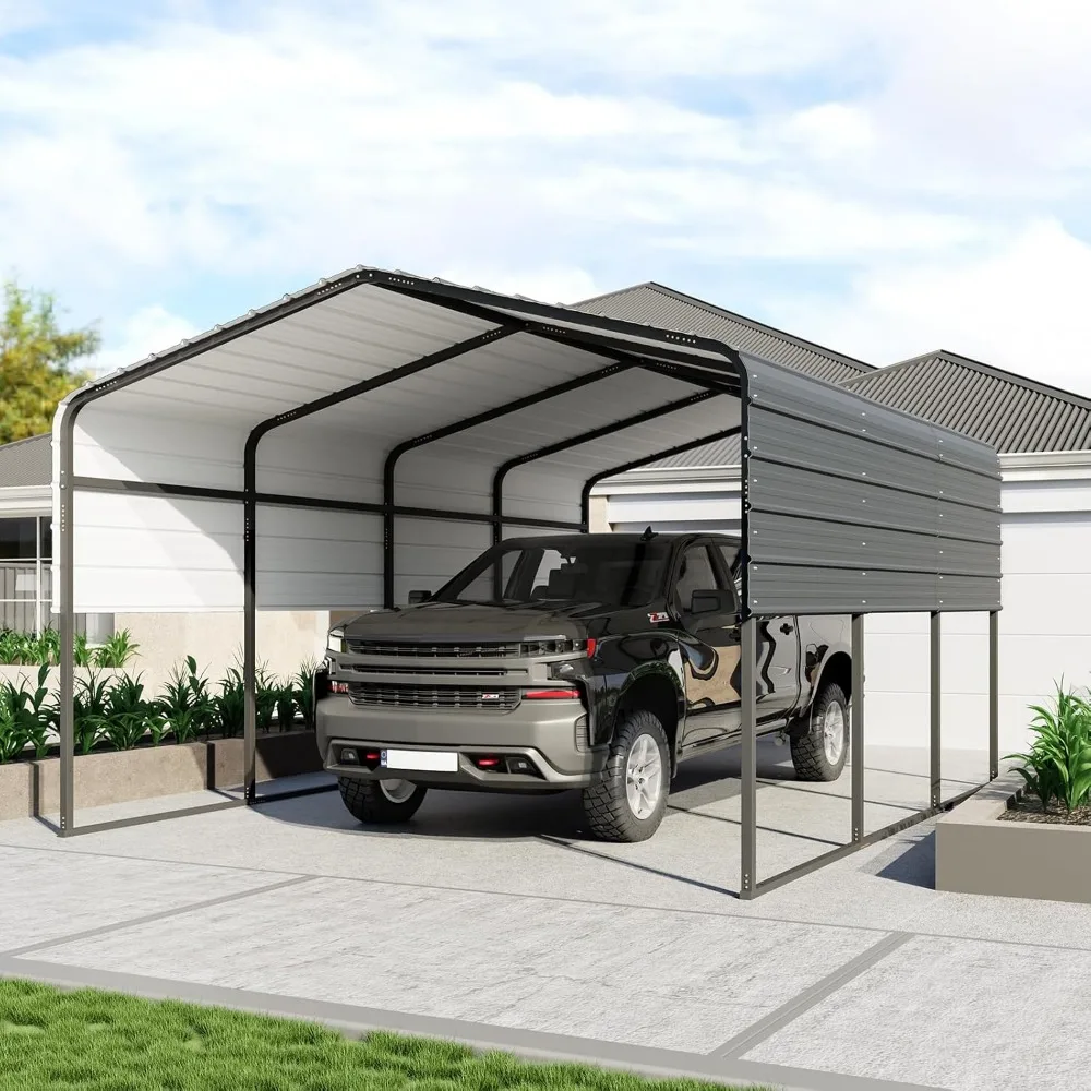 

13'x16' Carport, Metal Carport with Heavy Duty Galvanized Steel Roof Frame, Outdoor Carport Canopy Car Garage Shelter