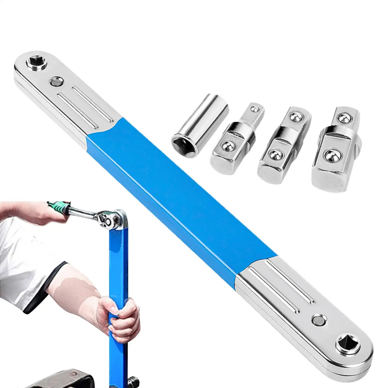 

Смещенный удлинительный ключ с квадратными адаптерами привода 1/4 дюйма 3/8 дюйма 1/2 дюйма, храповая связь, быстрый прямоугольный ключ, удлинитель