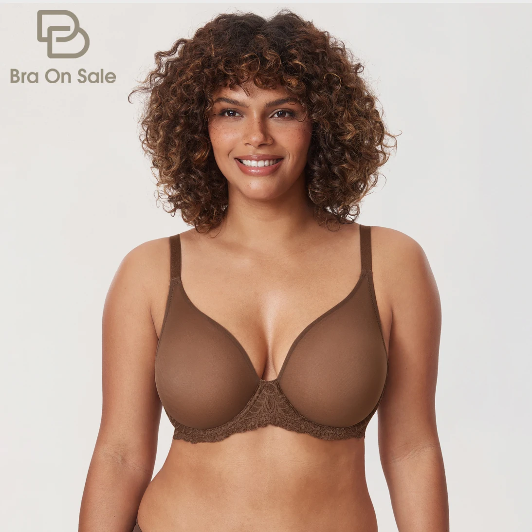 

Women's Sheer Mesh Bra Plus Size Sexy See Through Lace Full Coverage Transparent Underwire Unlined Mesh Bras