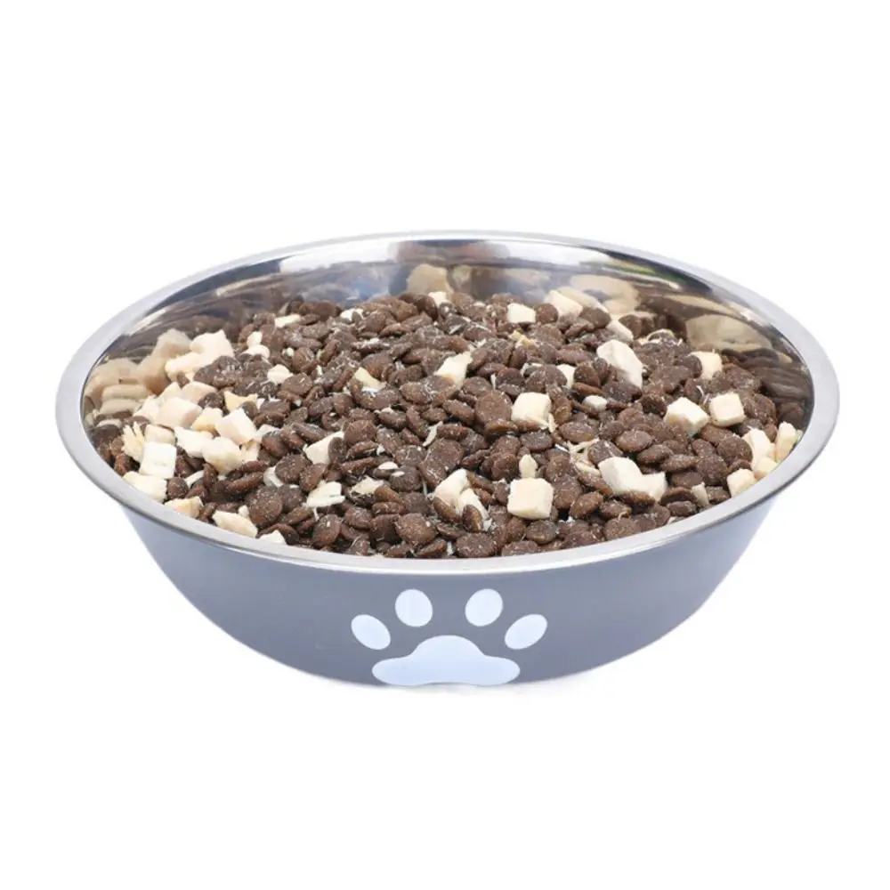 Large Capacity Stainless Steel Dog Bowl Non-slip Bilayer Dog Food Bowls Drinkers Pet Feeders Non-rust Cat Feeding Bowl