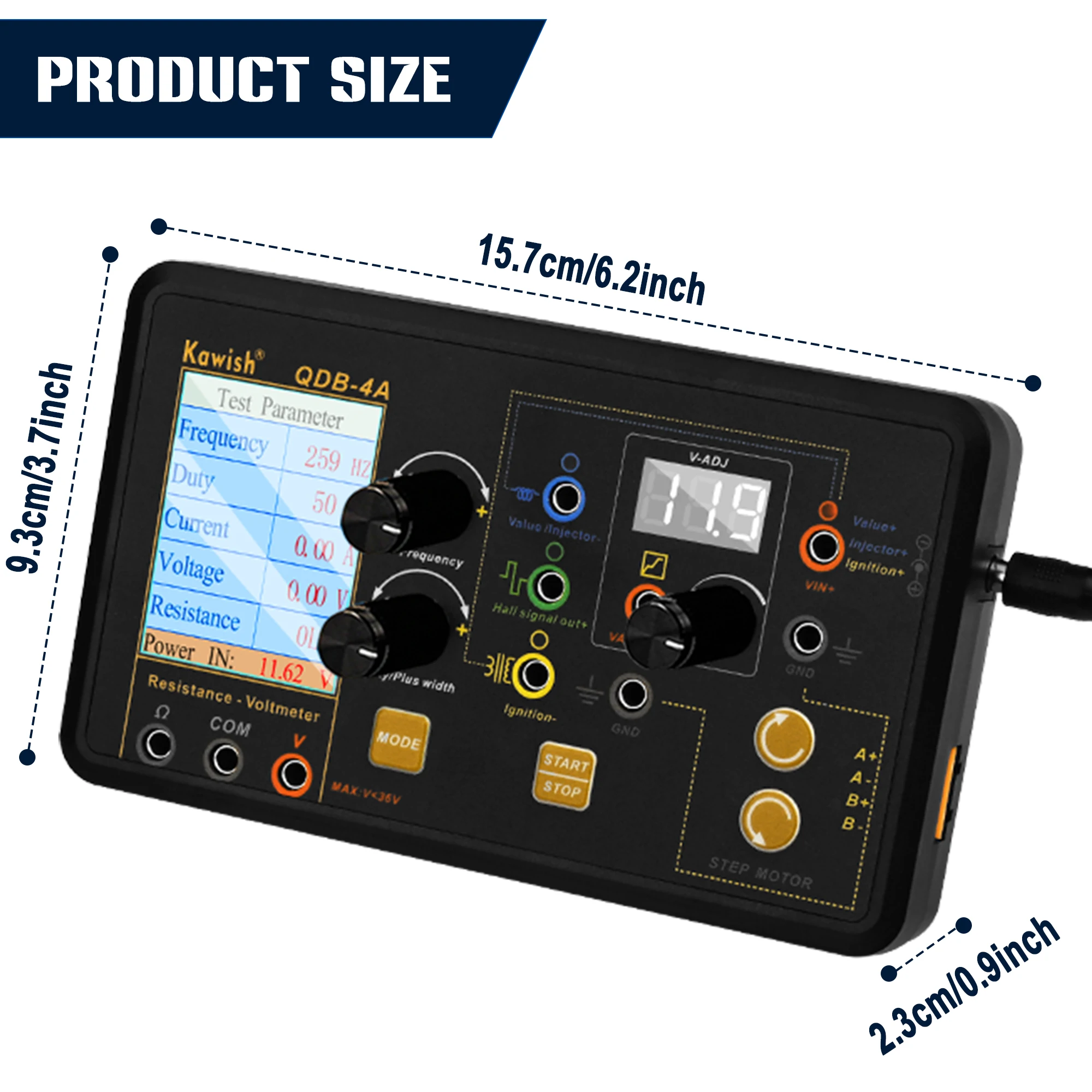 QDB-4A السيارات الإشعال لفائف اختبار حاقن الملف اللولبي صمام المهمل محرك متدرج أداة تستر كاشف الأخطاء محرك محاكاة #5