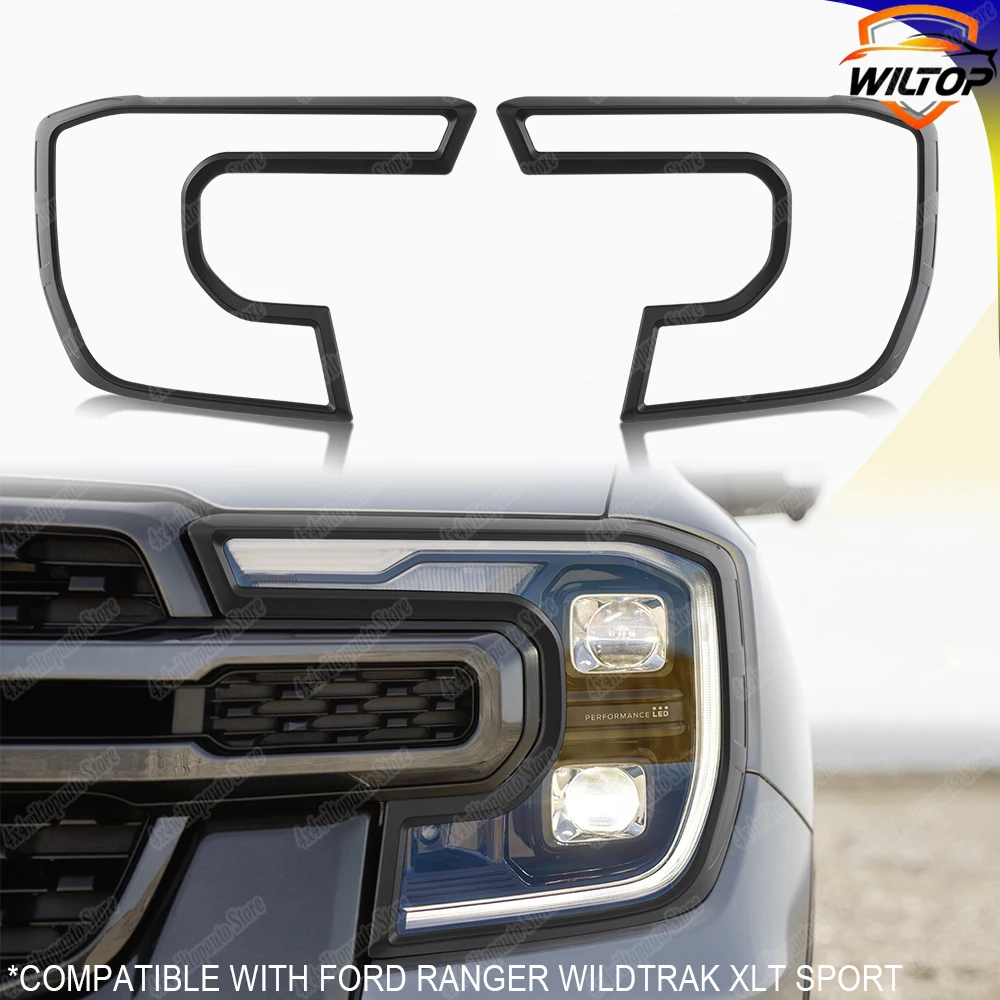 غطاء المصابيح الأمامية لسيارة فورد رينجر Next Gen T9 Wildtrak XLT Sport 2023 2024 2025 غطاء حامي المصابيح الأمامية ملحقات السيارة