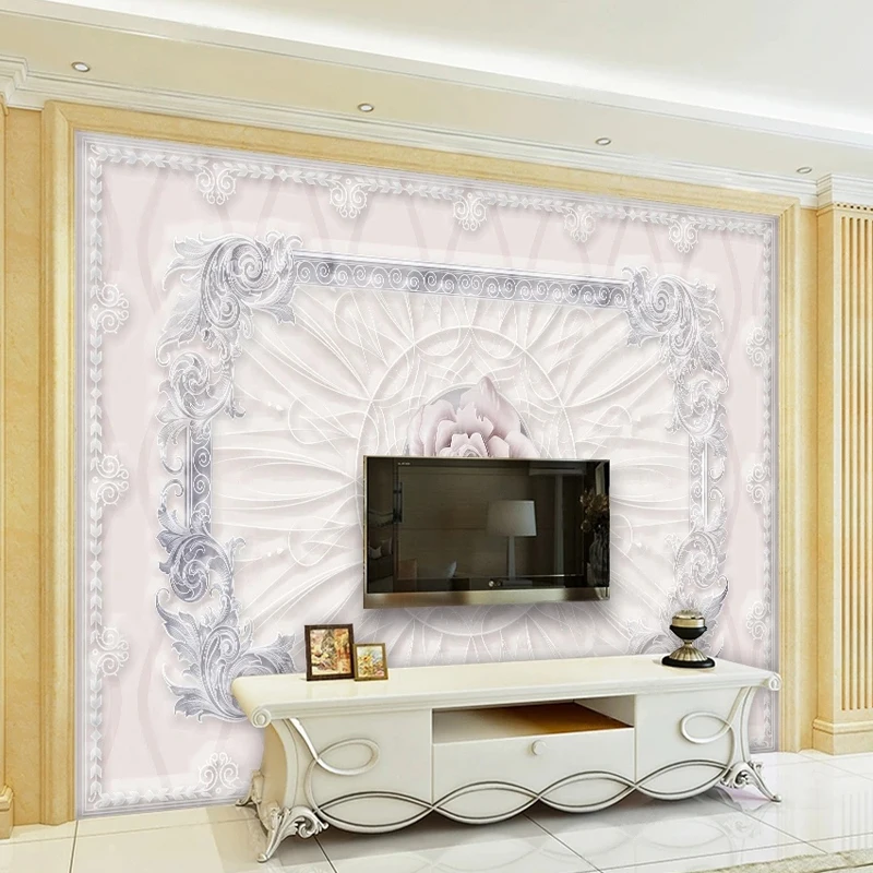 

Custom Mural Modern European Home Decor 3D Embossed Flowers Wallpaper for Bedroom Living Room TV Background Wall Art Painting