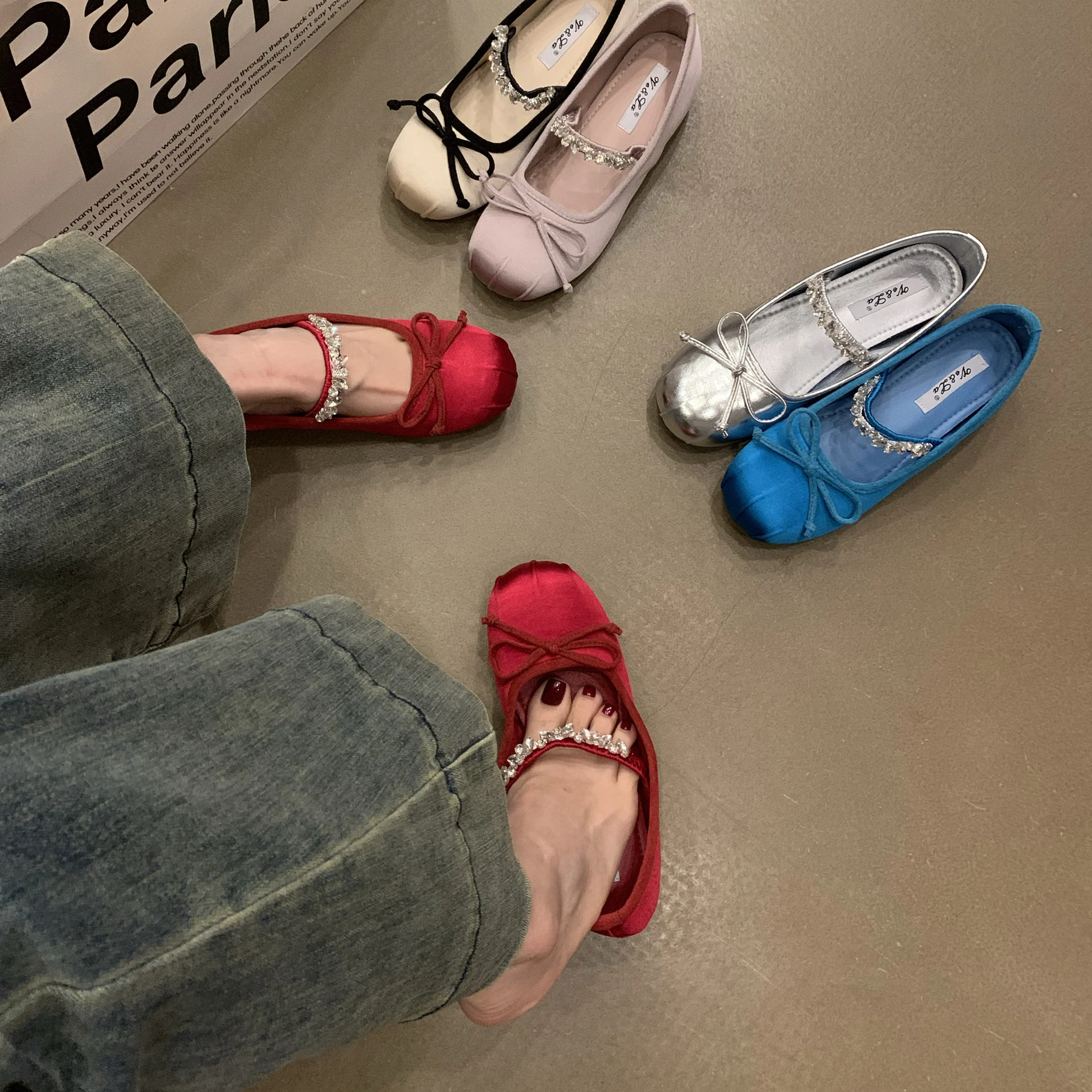 蝶結びバレリーナシューズ-女性用-2025-リボン付き-クリスタルバタフライ-バレエドレス-ラインストーン付き-新しいメリージェーンシューズ-蝶結び