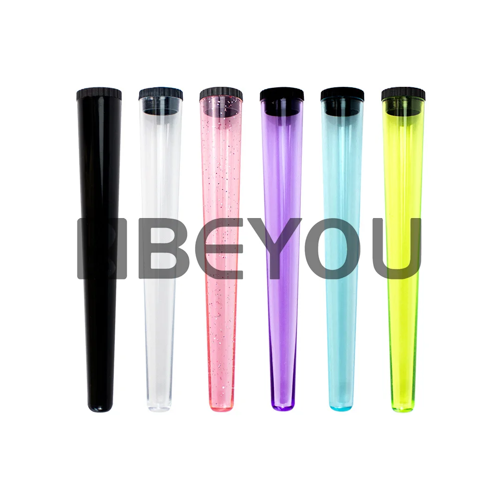 Reusable Tobacco Hand Rolling Storage Container Multi-colors Custom Logo Blank Tube Case with Flat Lid
