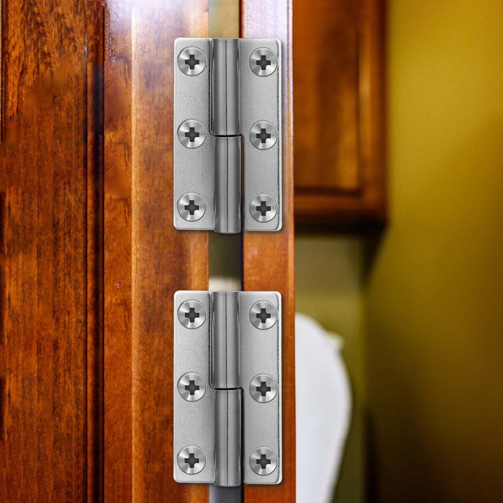 

1Set 304 Stainless Steel Door Hinges Heavy Duty for Cabinets Wardrobes French Doors Window Hinges with Screws Durable Hardware