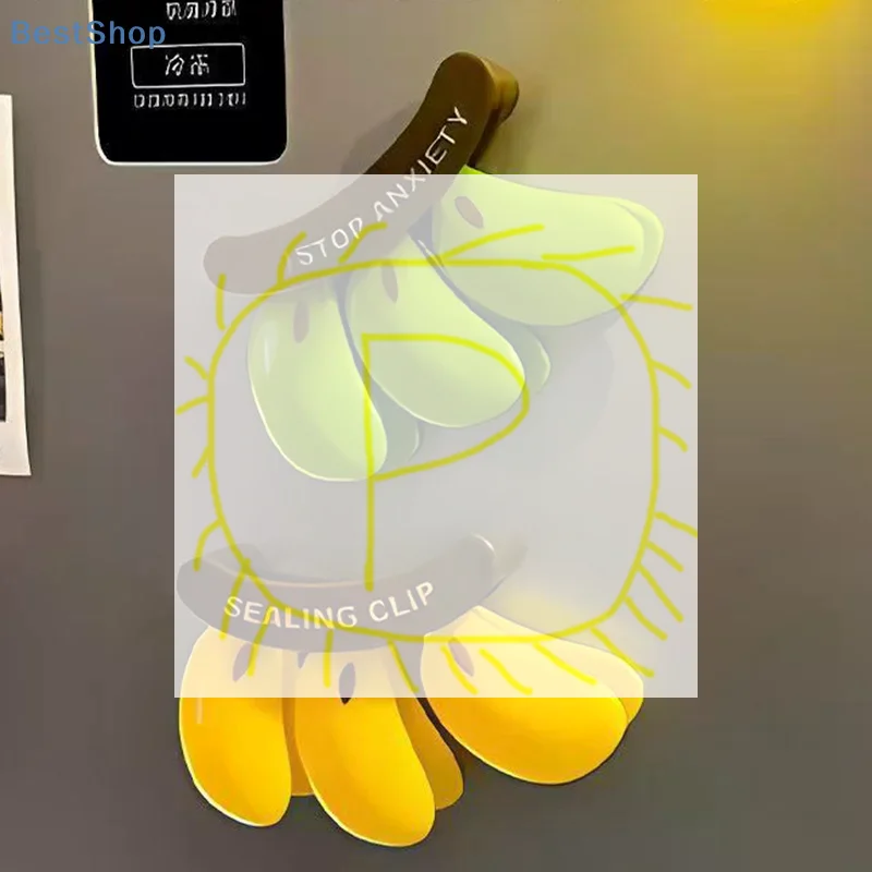 

Plastic Banana Magnetic Sealing Clip Moisture-proof Hand Press Fresh-keeping Clip Multifunctional Household Food Bag Clip