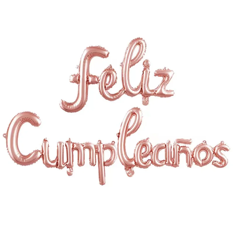 Spanish Lowercase Happy Birthday Alphabet Set Feliz Cumpleanos Spanish Baby Shower Birthday Party Aluminum Film Balloons 1 Set image 5