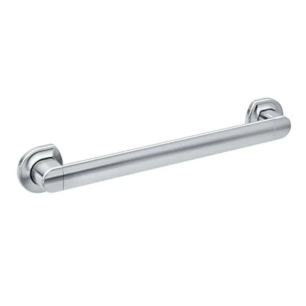 

18" Stainless Steel Bathroom Handrail Chrome Finish Supports 500 lbs. Medical Grade Grip Pad