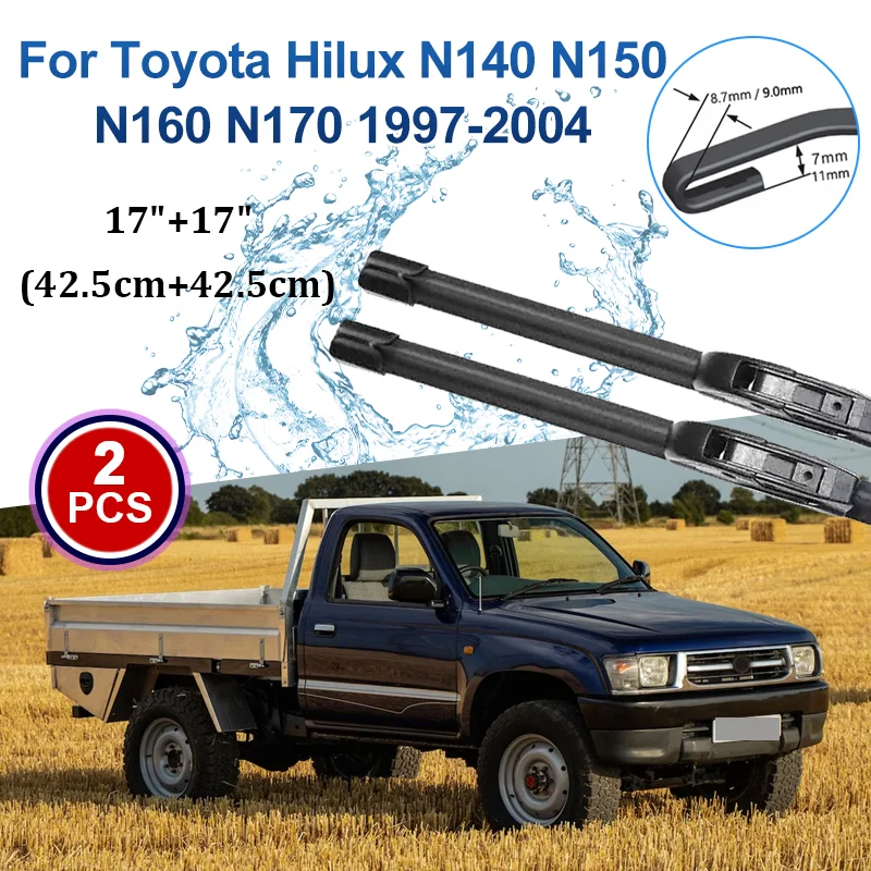 Limpador de Para-brisa para Toyota Hilux N140 N150 N160 N170 1997-2004, Escovas e Lâminas para Vidro do Carro, Acessórios Automotivos