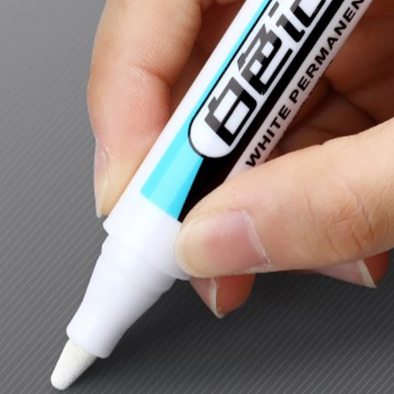 White Permanent Paint Pen Set, marcador de buraco profundo, madeira, rocha, plástico, vidro, pedra, metal, lona, cerâmica, 0.7mm, 1.0mm, 2.5mm, 1Pc