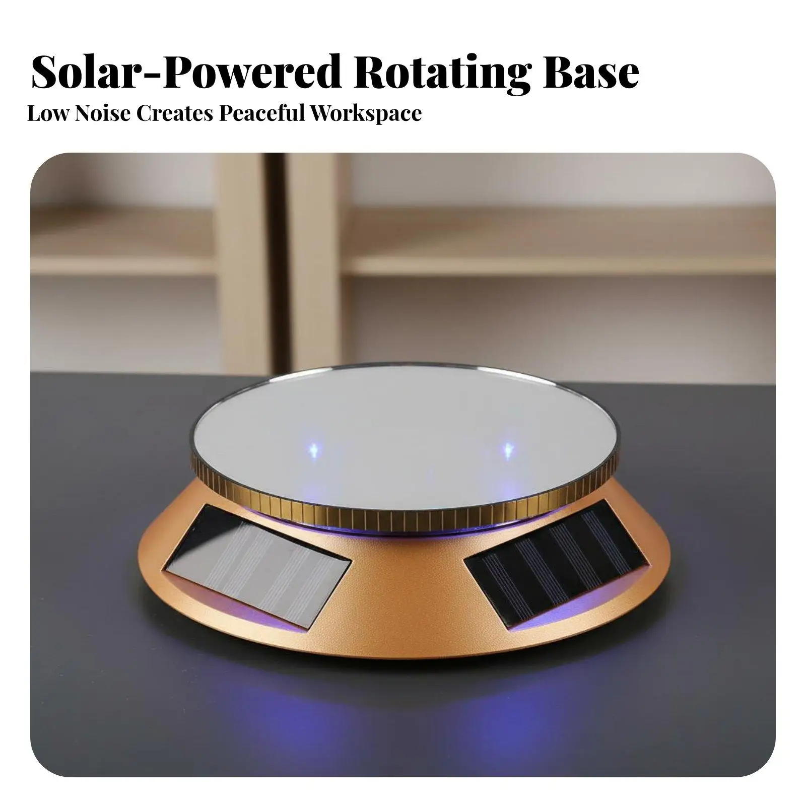 Solar Powered Display Stand 1kg Load Capacity Double Power Rotating Display Smooth Rotation 360 Degree Rotating Turntable for