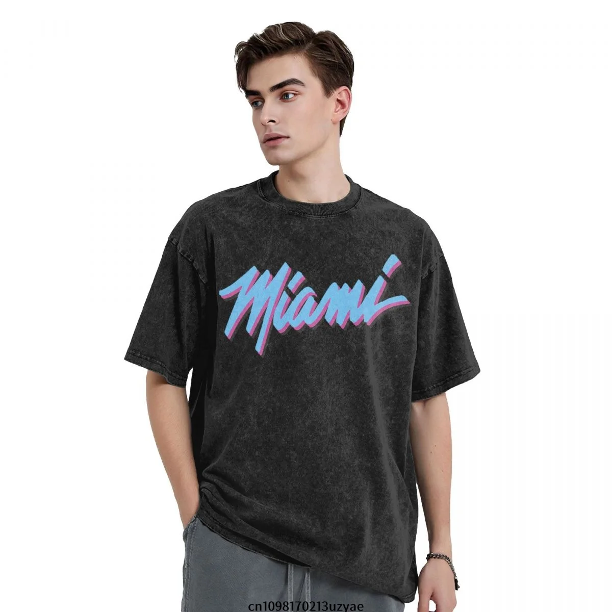 

Мужская винтажная хлопковая футболка с коротким рукавом Miami Vice, летняя футболка в стиле хип-хоп