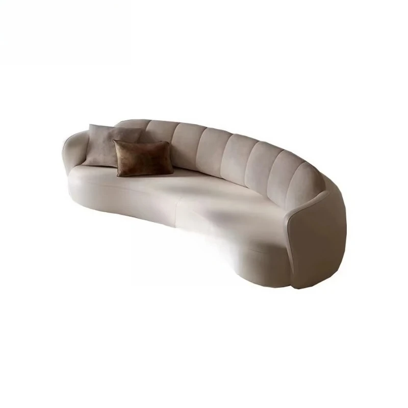 Simple style modern light luxury white curved combination sofa