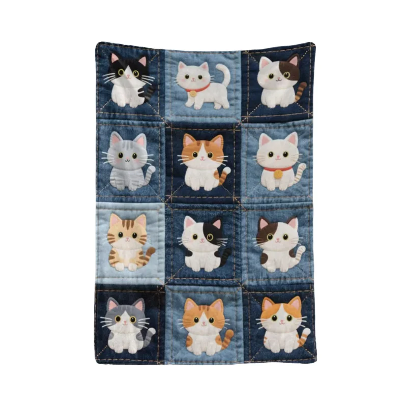 1pc Cat Puzzle Pattern Innovative Design Printed Blanket, Super Soft Shawl Blanket, Comfortable Air Conditioning Blanket, Easter