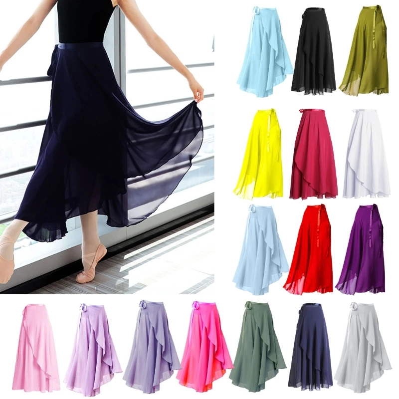 Ballet Outfit Lightweight Wrap Skirt for Dancers Women Adjustable Waist Ties Gymnastics Over Scarf for Leotards