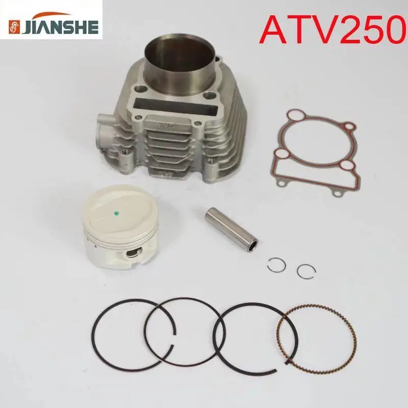 

JIANSHE motorcycle parts - ATV250 cylinder block, piston, ring, and pin