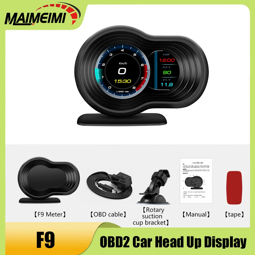 

OBD HUD OBD2 Smart Car Head Up Display Car Speedometer Tachometer Water Temp Voltage With Alarm Auto Electronics Accessories