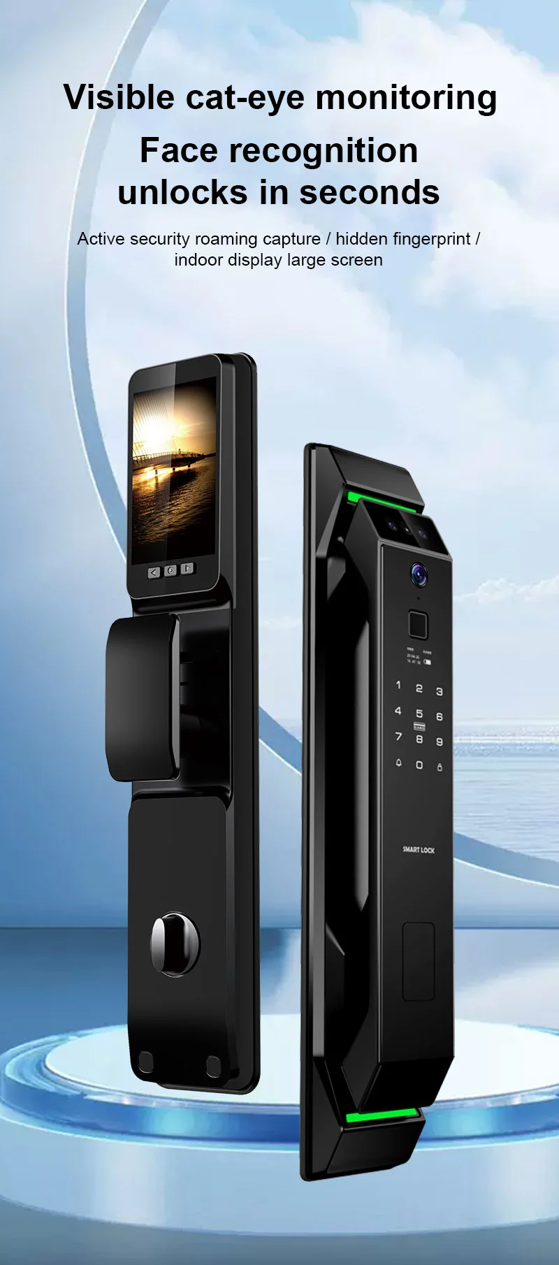 CHAFON WiFi Digital Keyless Smart Door Keyless Entry Face Recognition for Metal Door Multiple Security Cloud Storage