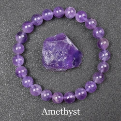 Natural Amethyst Bracelet High Quality Natural Stone Bead Bracelets Women Men Real Original Purple Reiki Crystal Quartz Jewelry