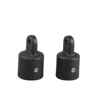 Tampa superior de nylon preta, 2 peças, alta resistência, 22mm, 25mm, marinho, bimini, acessórios de plástico para barco e iate