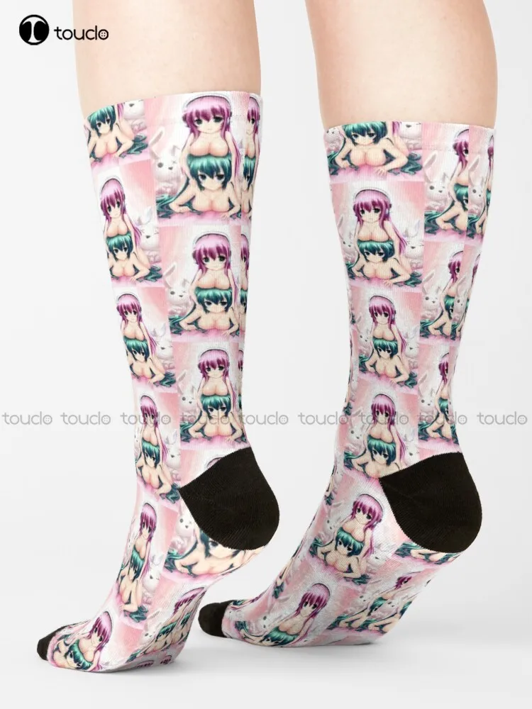 Megruine Luka And Miku Socks Hiking Socks Personalized Custom Unisex Adult Teen Youth Socks 360° Digital Print Hd High Quality