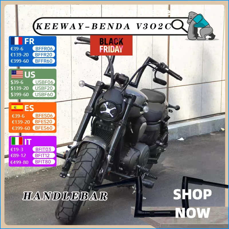 Motorcycle 22mm thick handle Ape Hanger handlebare 82cm Lenght compatible for KEEWAY-BENDA V302 C manubrios para motos