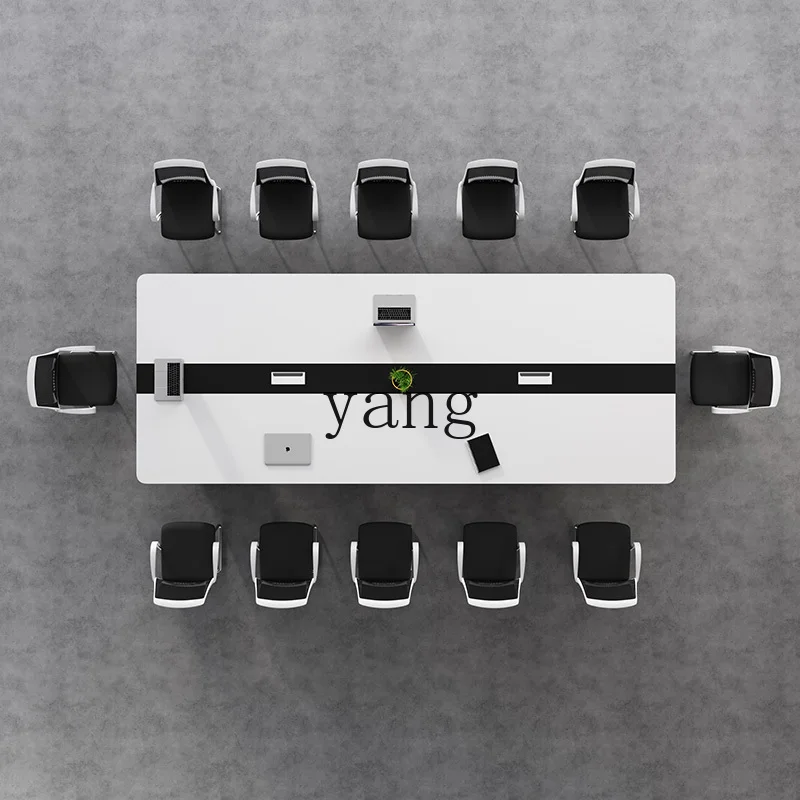 โต๊ะประชุมสำนักงาน LTT โต๊ะประชุมขนาดใหญ่พร้อมชุดเก้าอี้ โต๊ะเจรจาธุรกิจที่เรียบง่ายและทันสมัย