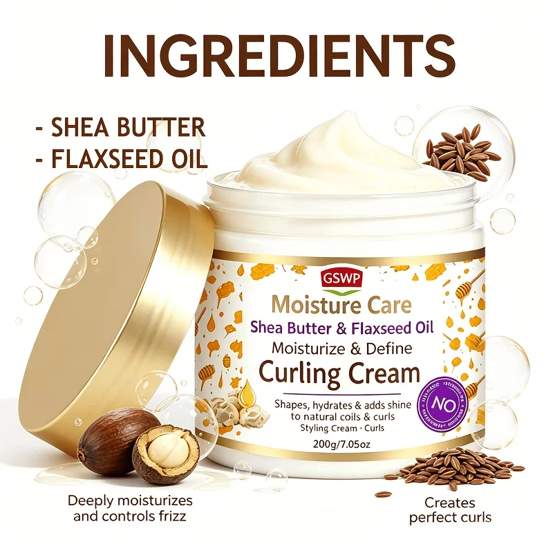 GSWP Large-Capacity Curling Cream, Is Ideal for Afro Styles, Braids, Twists and Waves. Shapes, Hydrates & Adds Shine. 200/400g
