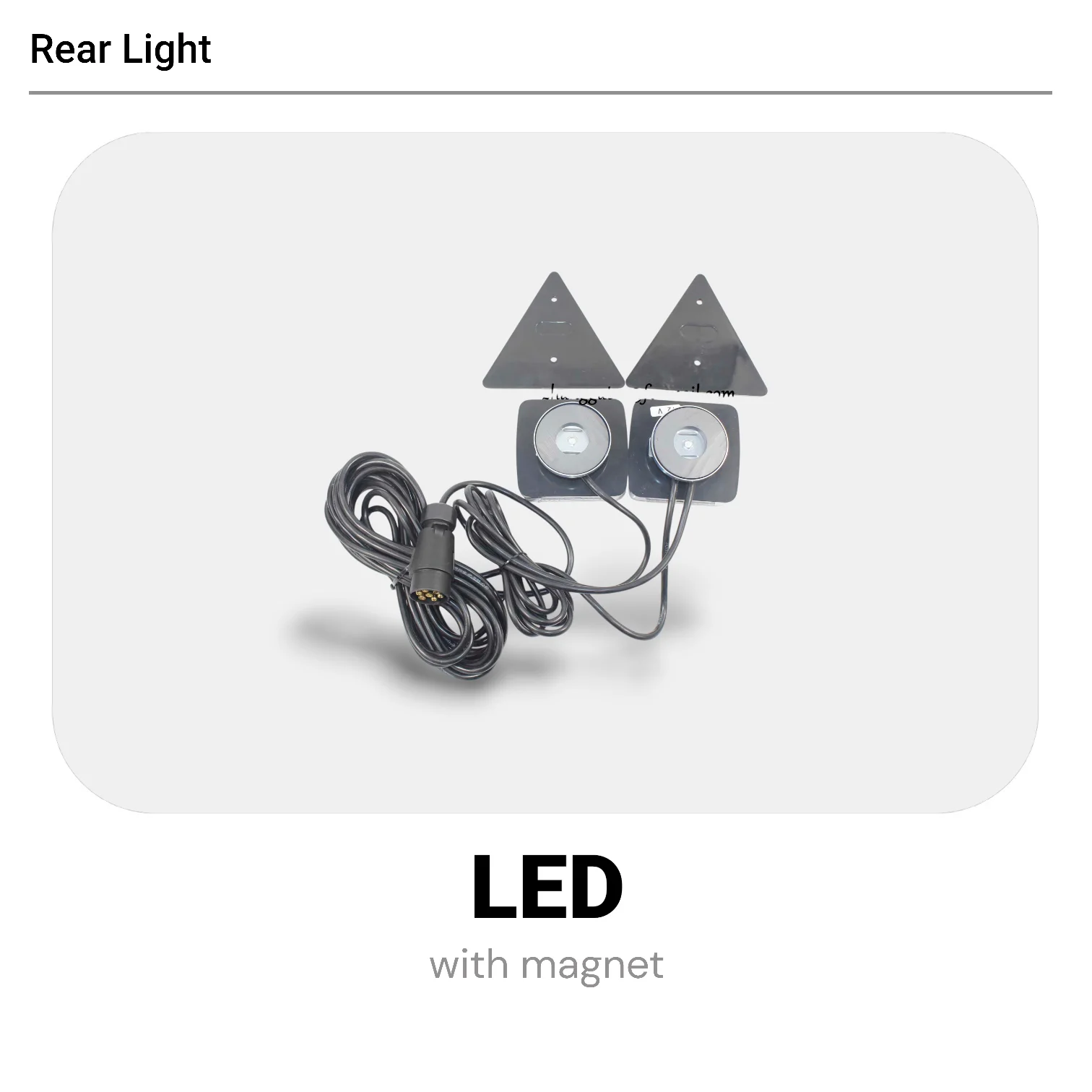 2PC Magnetic LED Taillight Triangle Reflective Plate 100×100×40mm 7.5-8M Cable Rear Signal Light Fit Truck Pickup Off-Road
