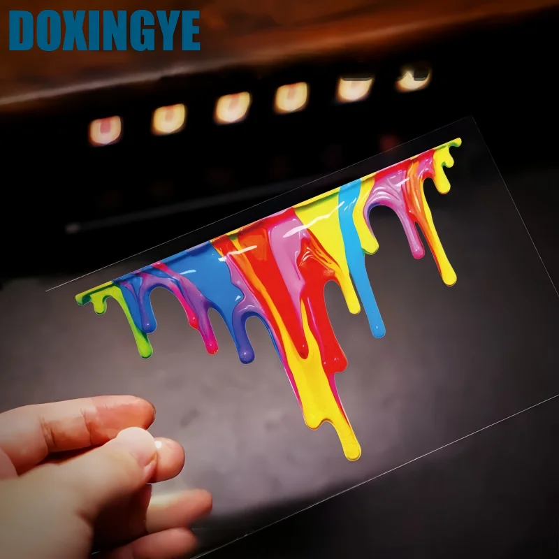 DOXINGYE Fluid Paint Rainbow Car Stickers Waterproof Vinyl Car Motorcycle Colorful Stickers Car Styling Decor Decals Accessories