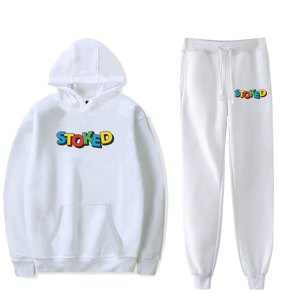 Stokes Twins Stoked Vintage 90s PULLOVER Fashion Merch Hoodies Set Men Women Hoodies Pants Two-Piece Pullover Sports