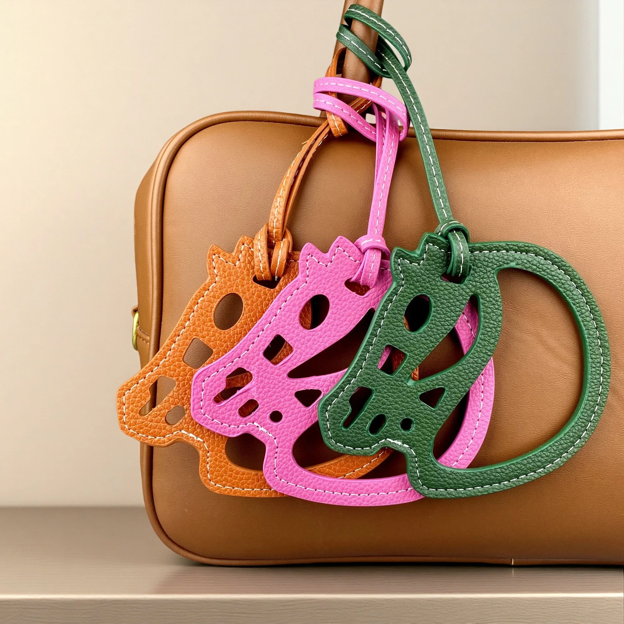 Handcrafted Leather Horse Head Keychain - 12 Colors, High-Quality Thick Leather & Fine Stitching-PU Leather-Ideal Bag Accessory